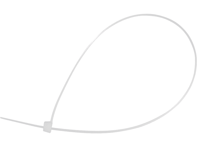 Vivanco 100 Stück Kabelbinder 4,8 / 300 mm 3 Verschiedenen Längen Abreißbarer Weiß
