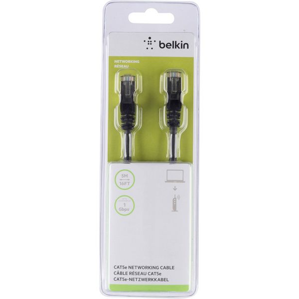 Belkin CAT 5e RJ45 Netzwerkkabel Ethernetkabel mit Rastnasenschutz 5m