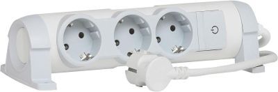Legrand 3-Fach Drehbare Steckdosenleiste mit Schalter