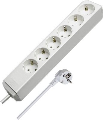 Brennenstuhl Eco-Line, Steckdosenleiste 6-fach (Steckerleiste mit erhöhtem Berührungsschutz und 1,5m Kabel) weiß