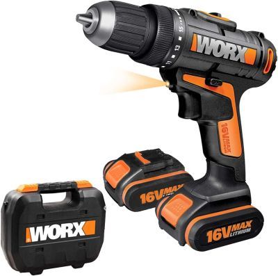 WORX WX152.1 Bohrmaschine mit 2 Li-Ion Akkus 16V Akkuschrauber
