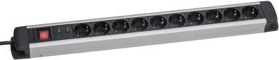 as-Schwabe® 10 fach Steckdosenleiste mit Überspannungsschutz Schalter Schuko ALU