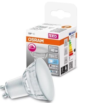 OSRAM GU10 LED Spot Reflektor Lampe Leuchtmittel 6,7W= 46W dimmbar kaltweiß Licht CRI 90 HD LIGHTING 120° Strahler