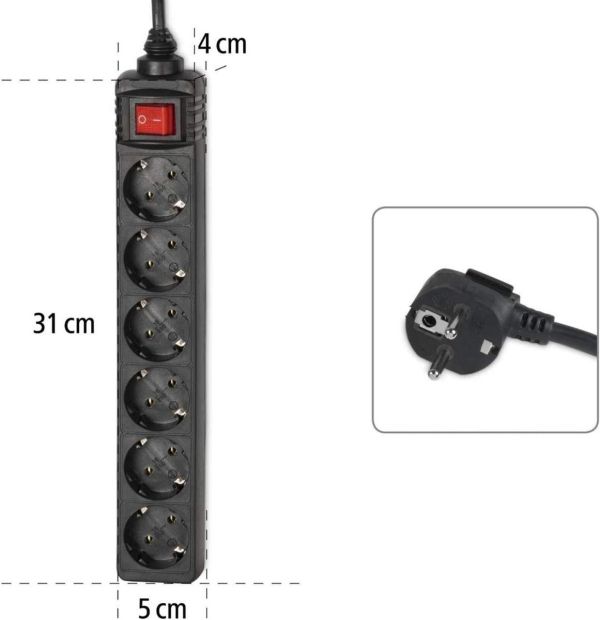 Hama 6-Fach Steckdosenleiste mit Schalter Mehrfachsteckdose 1,4m Hama 6-Fach Steckdosenleiste mit Schalter Mehrfachsteckdose 1,4m