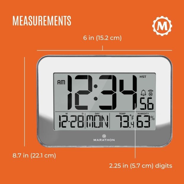 Marathon Atom-Wanduhr Kristallrahmen Hygrometer 