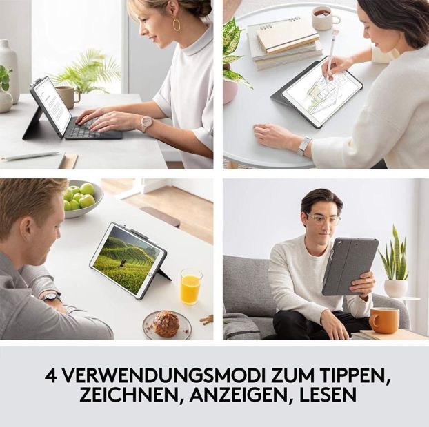 Logitech Combo Schutzhülle mit Tastatur für iPad Französisches Layout [B-WARE]