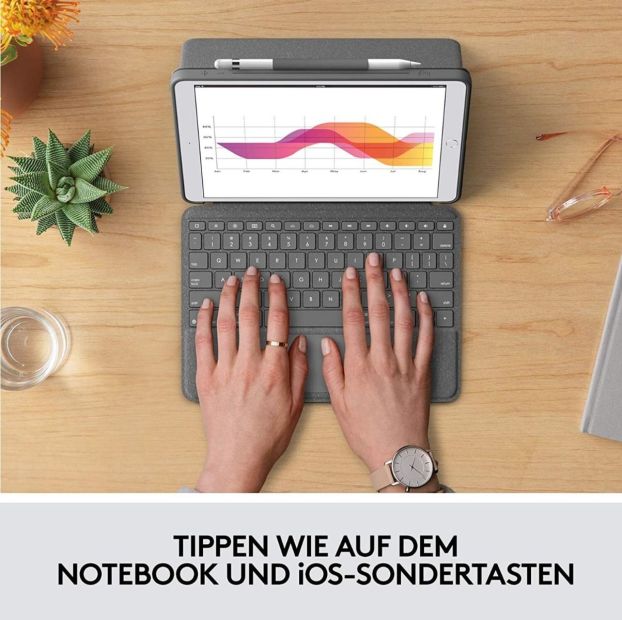 Logitech Combo Schutzhülle mit Tastatur für iPad Französisches Layout [B-WARE]