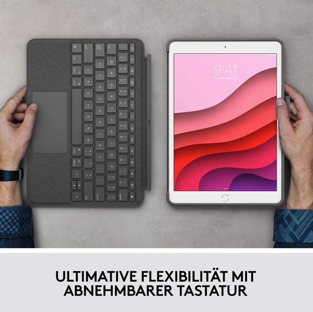 Logitech Combo Schutzhülle mit Tastatur für iPad Französisches Layout [B-WARE]