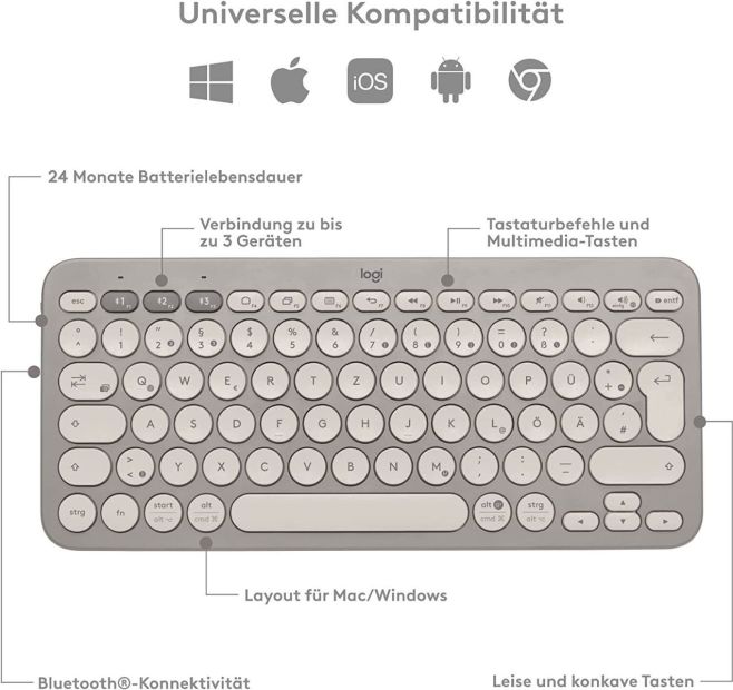 Logitech K380 Kabellose Tastatur Wireless Spanisches Layout [B-WARE]