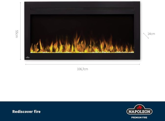 Napoleon Premium Fire  Purview 42 Elektrokamin Elektrischer Kamin mit Fernbedienung 