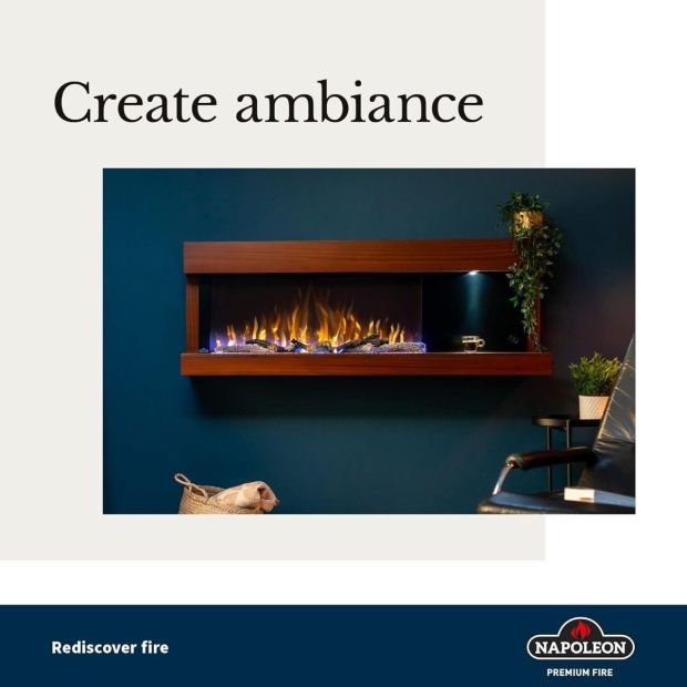 Napoleon Premium Fire Elektro-Kamineinsatz Wandkamin 135 cm Napoleon Premium Fire Elektro-Kamineinsatz Wandkamin 135 cm