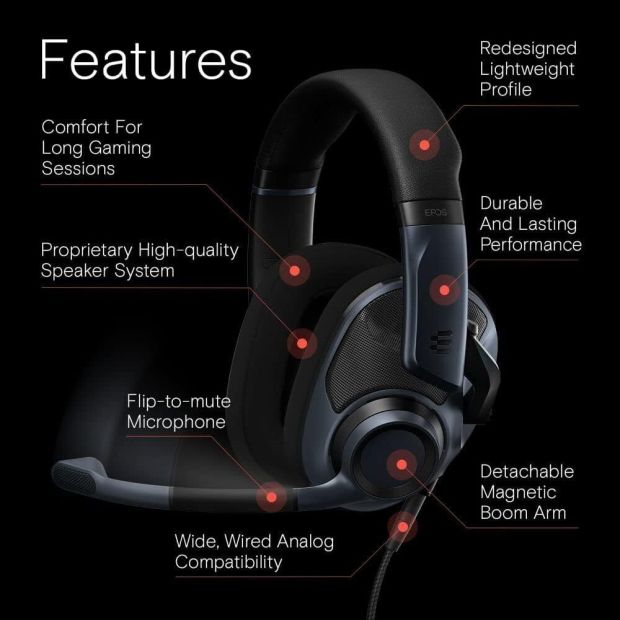 EPOS H6Pro Gaming Kopfhörer mit B20 Streaming Mikrofon
