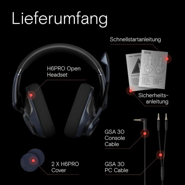 EPOS H6Pro Gaming Kopfhörer mit B20 Streaming Mikrofon