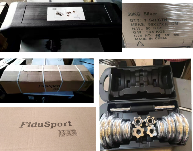Fidusport 20 kg Hantel Set Silber Kofferset Hanteln Dumbbell Set" Metall Chrom