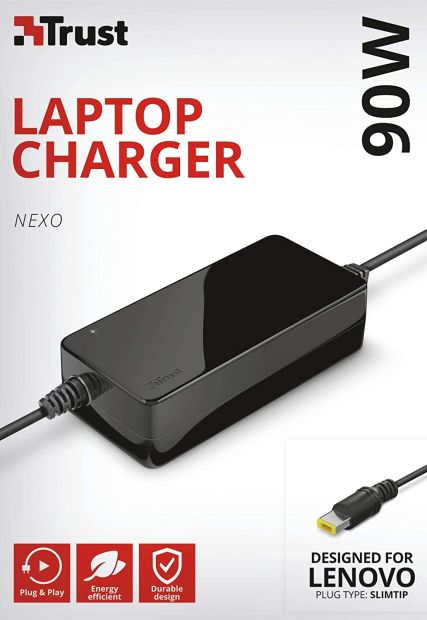 Trust Nexo EU 90 W Ladegeräte Netzteil für Lenovo Laptop mit SlimTip-Stecker