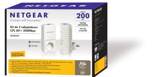 Netgear XAVB2501 Pack 2 Adaptern CPL Ethernet Powerline 200 Mbit/s