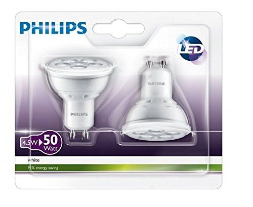 Philips® LED Strahler GU10 50 Watt Warmweiss Doppelpack Philips® LED Strahler GU10 50 Watt Warmweiss Doppelpack