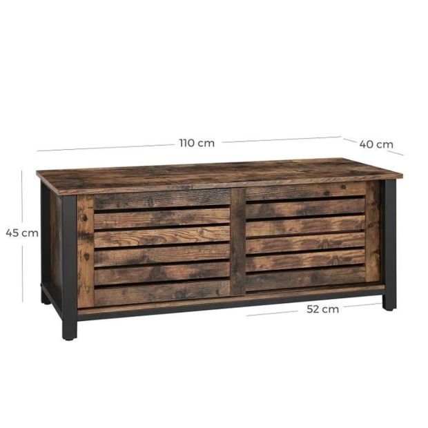 VASAGLE TV Schrank Fernsehtisch 2 Schiebetüre mit 2 Regalebenen 110 x 40 x 45 cm