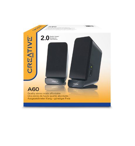 Creative (B-WARE) PC-Lautsprecher A60 2.0 Stereo, 3,5 mm 2W Creative (B-WARE) PC-Lautsprecher A60 2.0 Stereo, 3,5 mm 2W