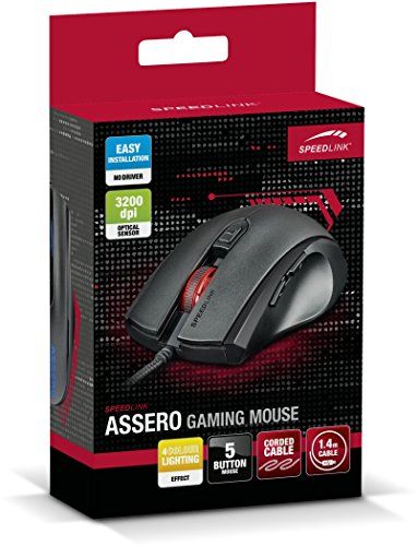 Speedlink 5-Tasten Gamer Maus für PC / Computer - Assero Gamingmaus 1,4m Speedlink 5-Tasten Gamer Maus für PC / Computer - Assero Gamingmaus 1,4m