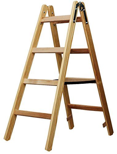 Brennenstuhl Holz-Stehleiter 2x4 Sprossen Holzleiter 1,2 m