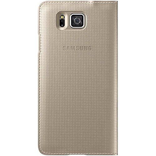 Samsung S-View Schutzhülle Flip Case Cover für Samsung Galaxy Alpha - Gold