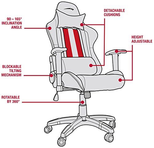 Speedlink B-Ware REGGER Gaming Chair Stuhl (Kunstleder und Kunstwildleder, Rückenlehnenhöhe: ca. 81 cm) schwarz