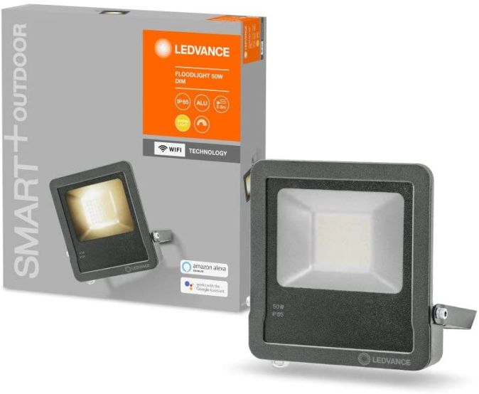 LEDVANCE Smarte LED Aussenleuchte mit WiFi 50W Flutstrahler Warmweiß 