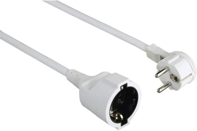 Hama Verlängerungskabel 3m mit flach Stecker Stromkabel Verlängerung