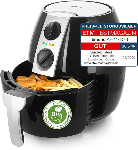 Emerio Heißluftfritteuse 1500W 4,5l Friteuse frittieren Smart Fryer Emerio Heißluftfritteuse 1500W 4,5l Friteuse frittieren Smart Fryer