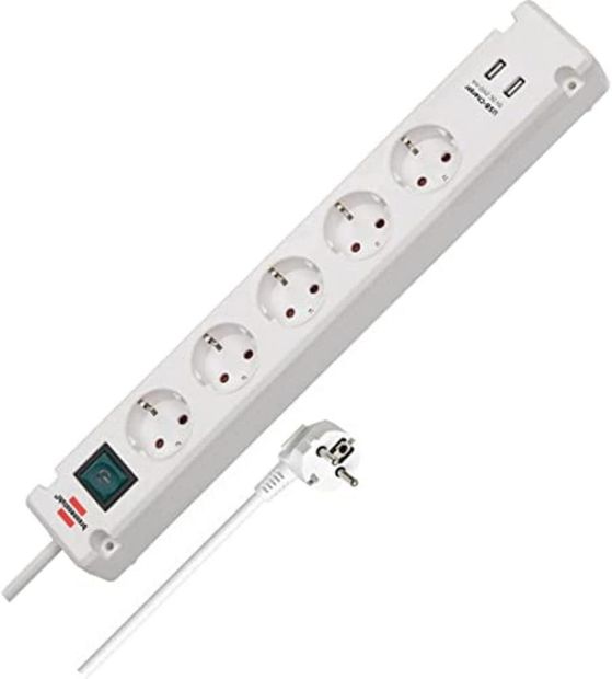 Brennenstuhl Bremounta Steckdosenleiste 5-fach mit USB-Ladefunktion Mehrfachsteckdose