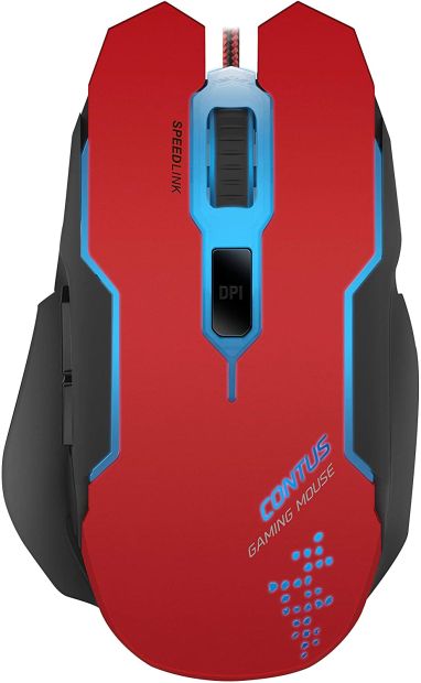 Speedlink 5-TastenGamer Maus für PC - Contus Gamingmaus schwarz-rot 