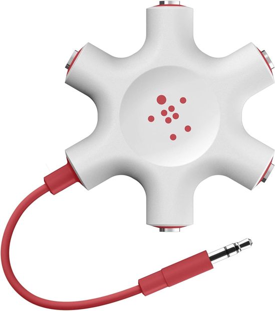 Belkin 5 Fach Audiosplitter Klinkenverteiler 3,5mm Stereo AUX