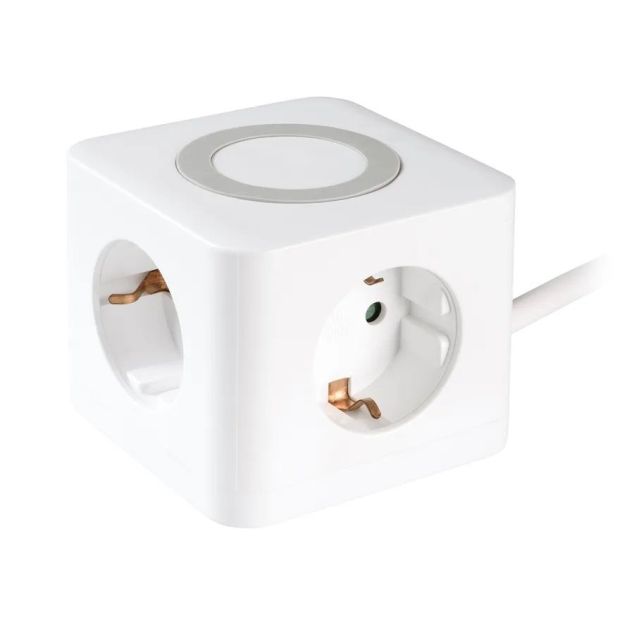 VIVANCO 3-fach Steckdosenwürfel mit 2x USB-A & 1x USB-C