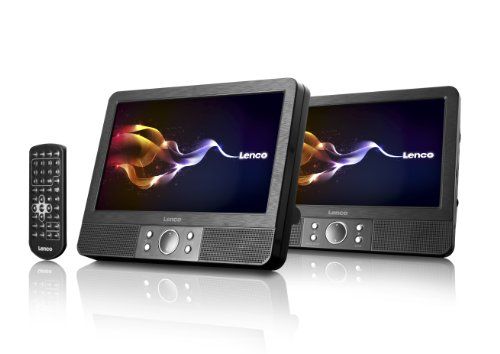 Lenco MES-403 tragbarer DVD-Player mit 2x 22,5 cm 9 Zoll Schwarz