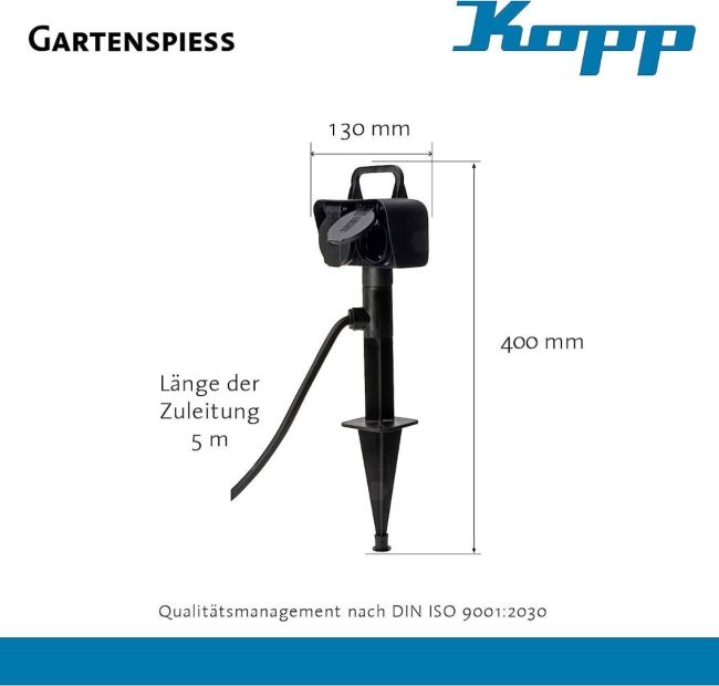 Kopp Außensteckdose Erdspieß 2 Schutzkontakt Aussensteckdose Kopp Außensteckdose Erdspieß 2 Schutzkontakt Aussensteckdose