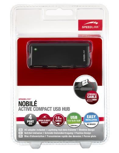 Speedlink (B-WARE) Nobilé aktiver 4-fach USB Hub mit Netzteil Speedlink (B-WARE) Nobilé aktiver 4-fach USB Hub mit Netzteil