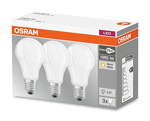 Osram LED Base Classic A E27 75W Warmweiß Leuchtmittel 3er- Pack