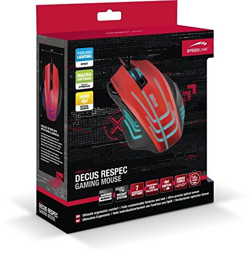 Speedlink (B-WARE) Programmierbare Gamer Maus - Decus Respec Gaming Mouse USB