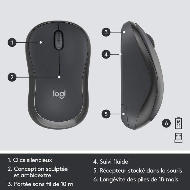 Logitech MK295 Kabelloses Tastatur Maus Set FR Layout [B-WARE]