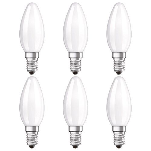 6x Osram LED Kerze Lampe E14 Sockel Warmweiss 40 W 6x Osram LED Kerze Lampe E14 Sockel Warmweiss 40 W