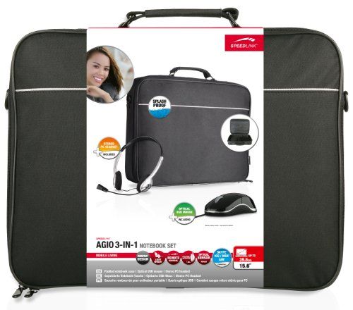 Speedlink Agio Netbook Set Notebook Tasche 15,6-Zoll/ Snappy 3-Tasten-Maus/Maia-Headset Speedlink Agio Netbook Set Notebook Tasche 15,6-Zoll/ Snappy 3-Tasten-Maus/Maia-Headset