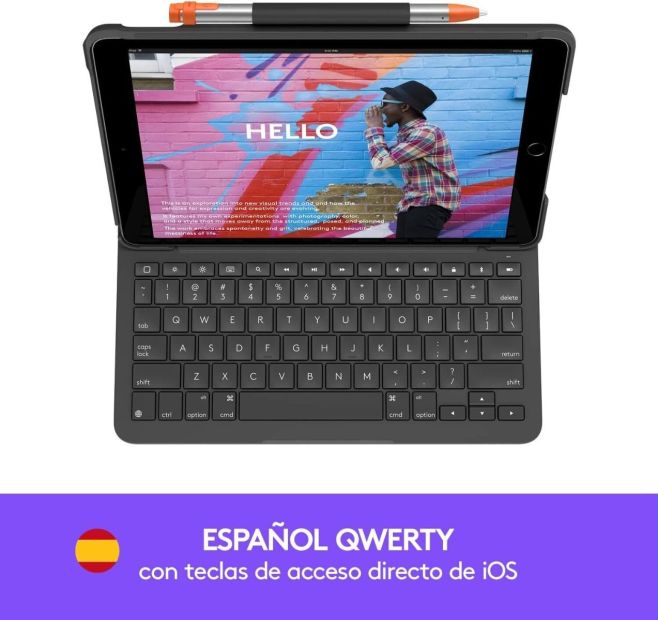 Logitech Slim Folio Tastatur Schutzhülle für iPad Spanisches Layout [B-WARE]