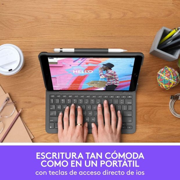 Logitech Slim Folio Tastatur Schutzhülle für iPad Spanisches Layout [B-WARE]