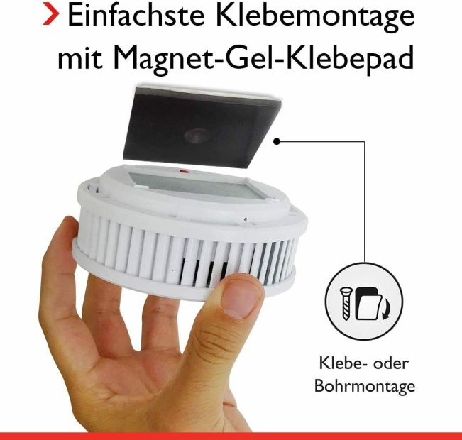 Pyrexx PX-1 - 1 Stück • Rauchmelder 12 Jahre Batterie mit Magnet-Halterung