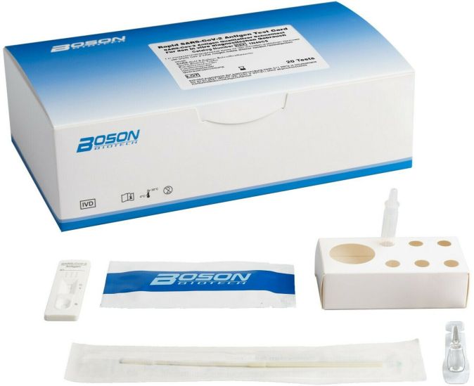 100x BOSON Corona Schnelltest Selbsttest Covid-19 Antigen Test [5 x 20er-Pack]