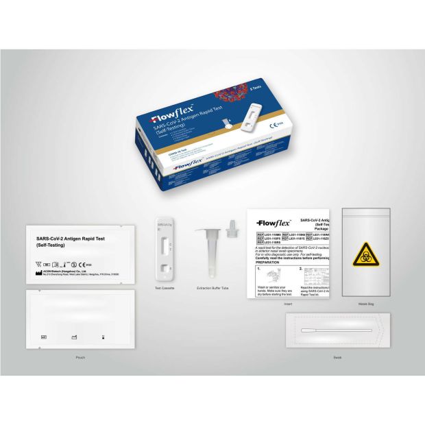 5x FLOWFLEX Corona Schnelltest Selbsttest Covid-19 Antigen TEST BfArM