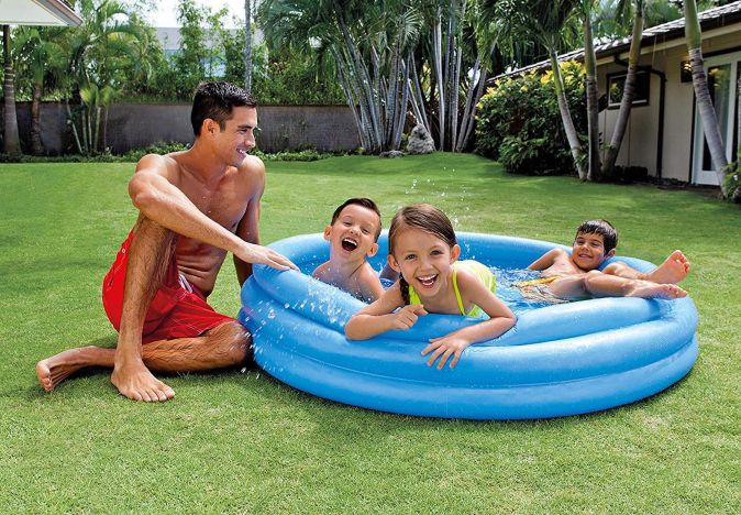 Intex Kinderpool 3-Ring-Pool Crystal Blau Ø 147 cm