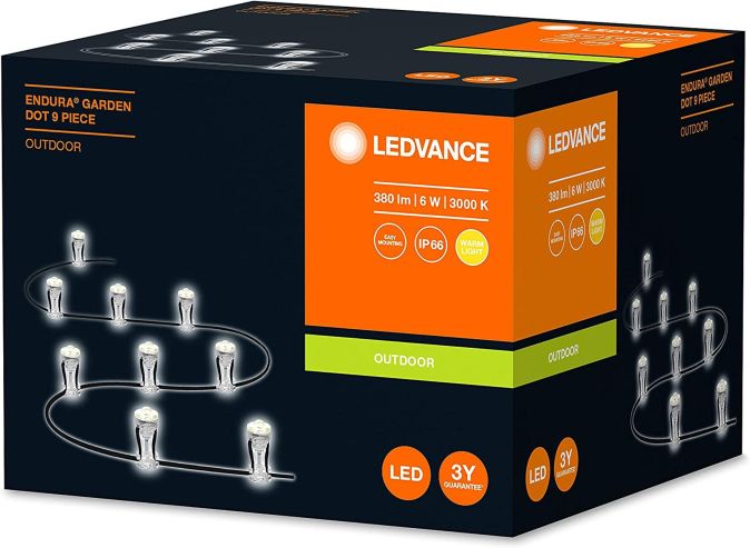 LEDVANCE ENDURA GARDEN DOT LED Gartenleuchte Lichterkette mit 9 LED Dots für Außen
