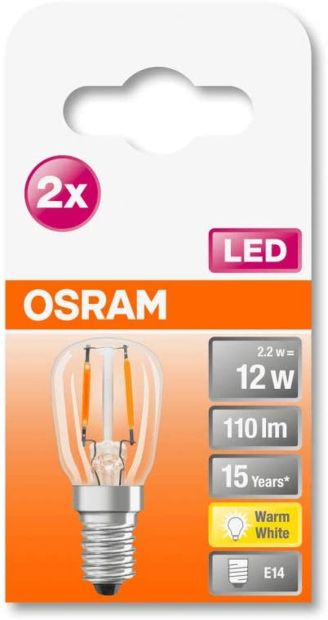 Osram LED E14 Kühlschrank Lampe T26 10W Glühbirne [2er Set]